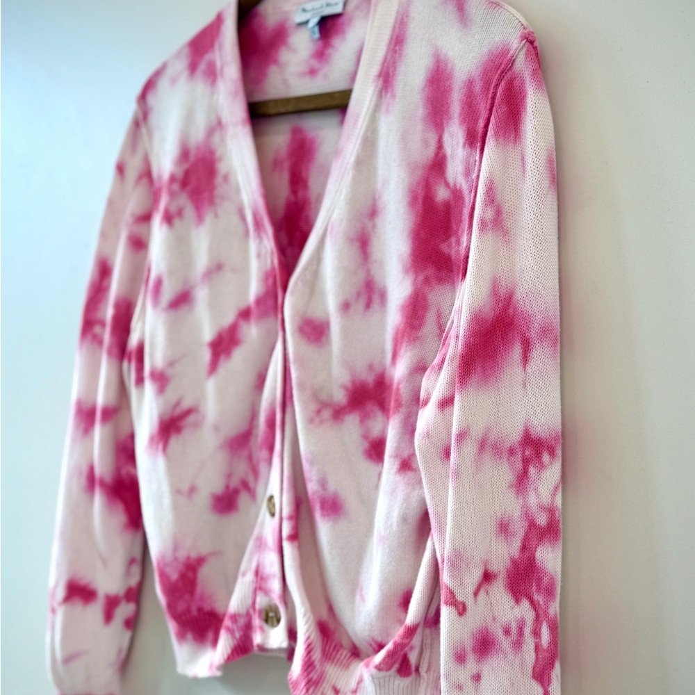 Michael Stars Pink Tie-Dye Button Down Sweater Cardigan - Picture 7 of 10